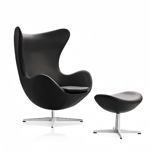 Egg Chair Replica with Stool by Arne Jacobsen - Stylish & Comfortable Design