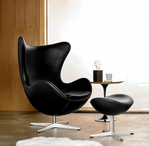 Egg Chair Replica with Stool by Arne Jacobsen - Stylish & Comfortable Design