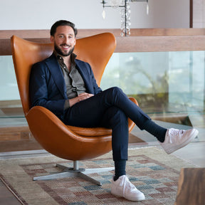 Egg Chair Replica with Stool by Arne Jacobsen - Stylish & Comfortable Design