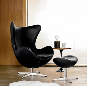 Egg Chair Replica with Stool by Arne Jacobsen - Stylish & Comfortable Design